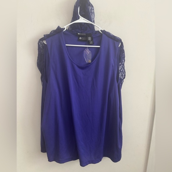 NWOT Maggie Barnes 2Pc 26W Sheer Button up Blouse Womens Animal Print Layering - Picture 2 of 3